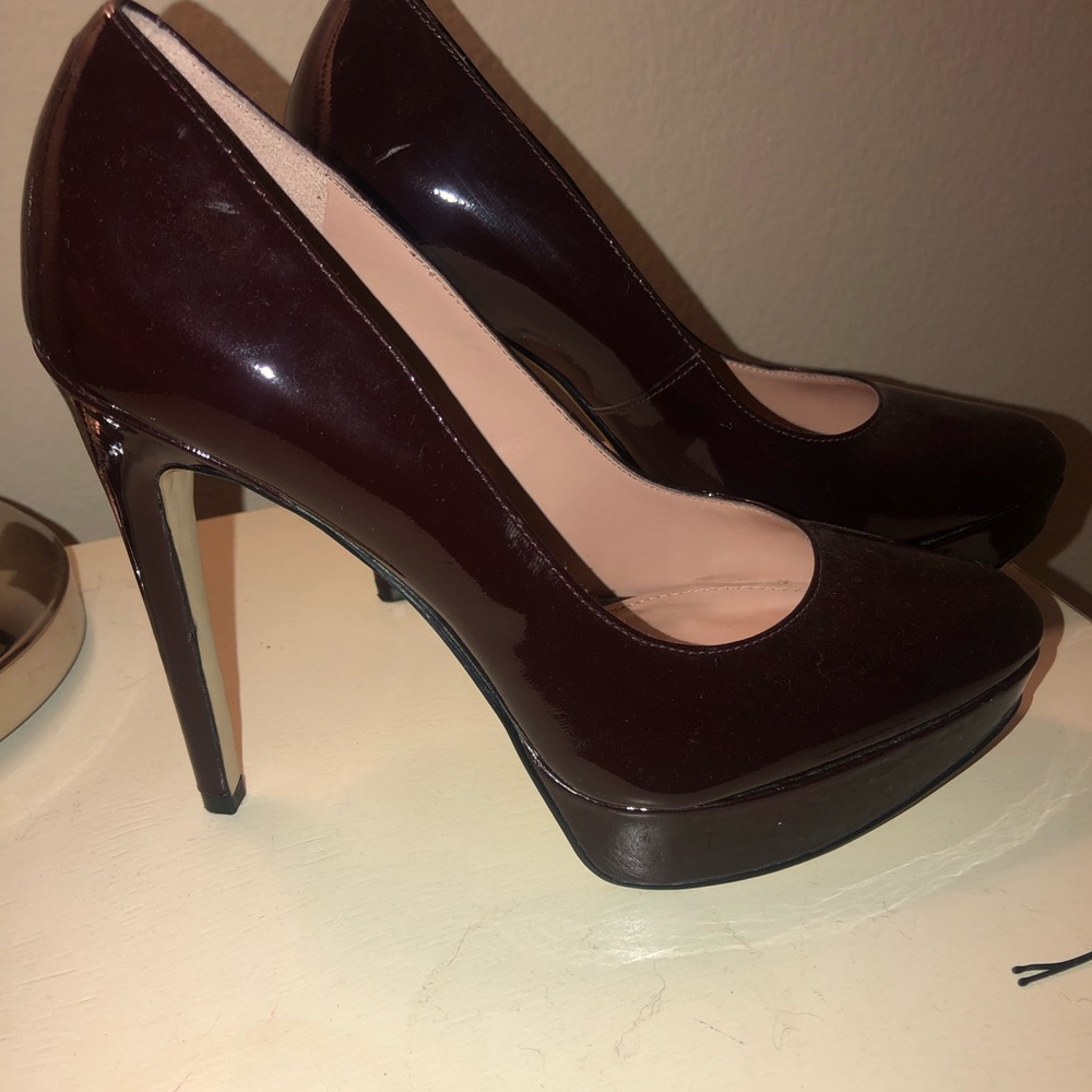 Wine Patent Leather Platform